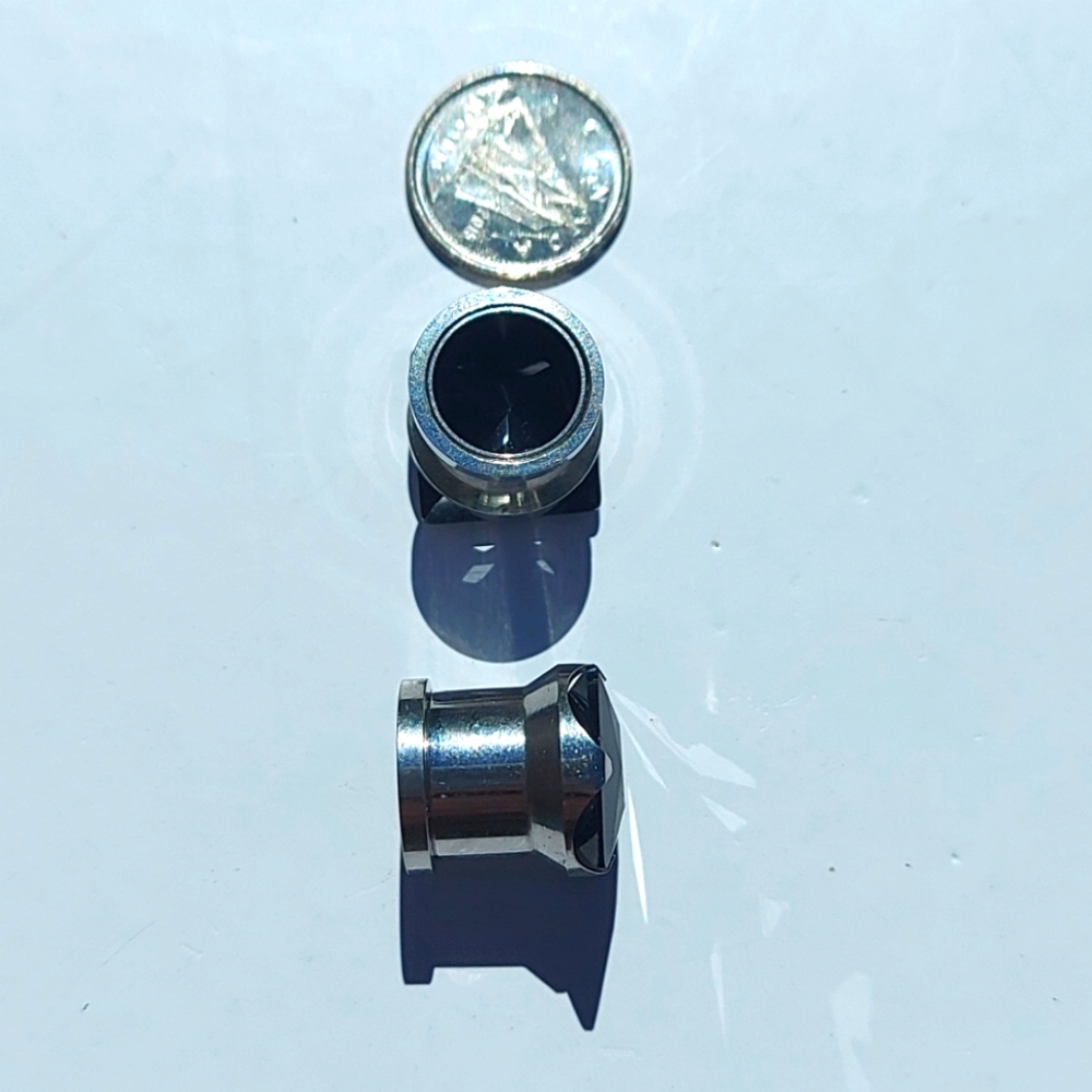 Black gem ear plugs 11mm - Picture 5 of 7